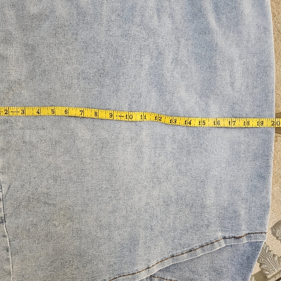 SEXY ASYMETRIC STRETCH DENIM SKIRT WITH FREE CROCHET CAMI TOP - Picture 6 of 8